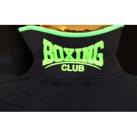 Polo uomo Boxing Club con logo frontale e scritta sul collo fluo