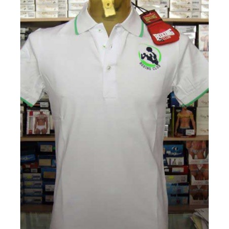 Polo uomo Boxing Club con logo frontale e scritta sul collo fluo