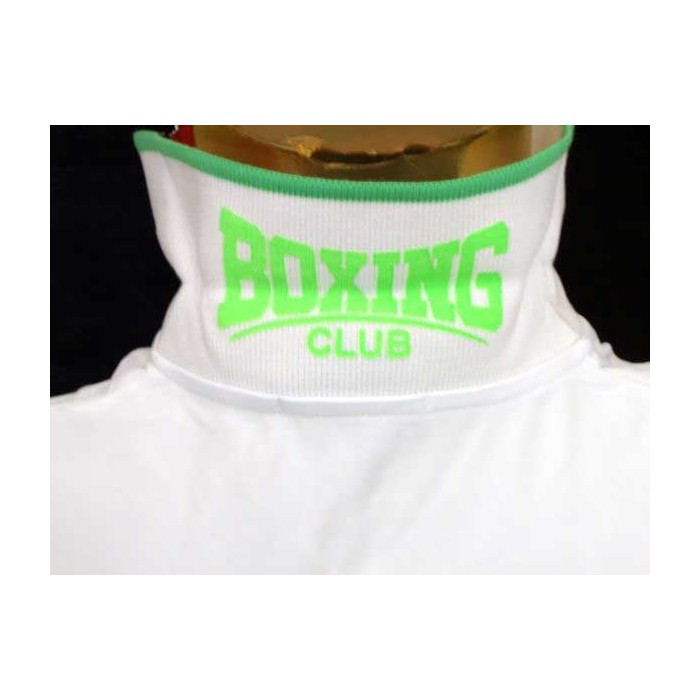 Polo uomo Boxing Club con logo frontale e scritta sul collo fluo