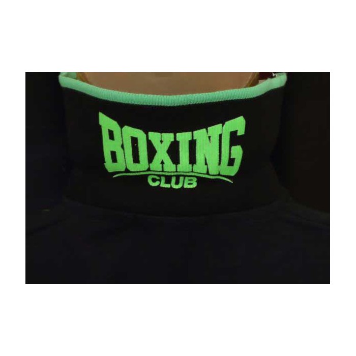 Polo uomo Boxing Club con logo frontale e scritta sul collo fluo