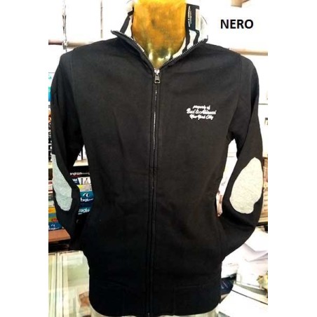 Felpa uomo Baci & Abbracci con logo ricamato e toppe sui gomiti