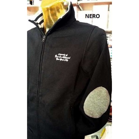 Felpa uomo Baci & Abbracci con logo ricamato e toppe sui gomiti