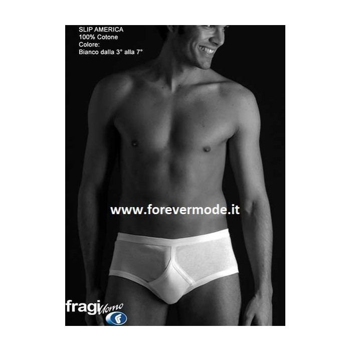 6 Slip uomo Fragi Midi in cotone con apertura ed elastico tubolare