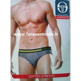 3 Slip uomo Sergio Tacchini in cotone con stampa, elastico logo