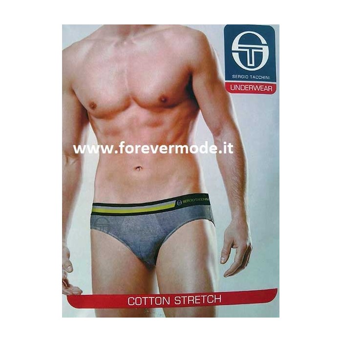 3 Slip uomo Sergio Tacchini in cotone con stampa, elastico logo