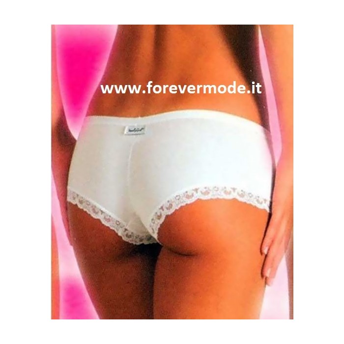 3 Short slip donna Emy cotone modal con profili in pizzo