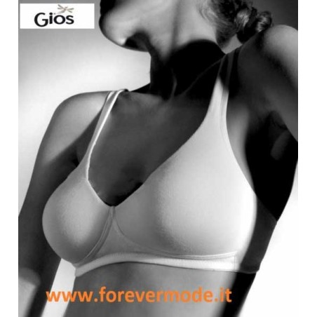 Reggiseno donna Gios, coppe in doppio tessuto cotone, scollo V