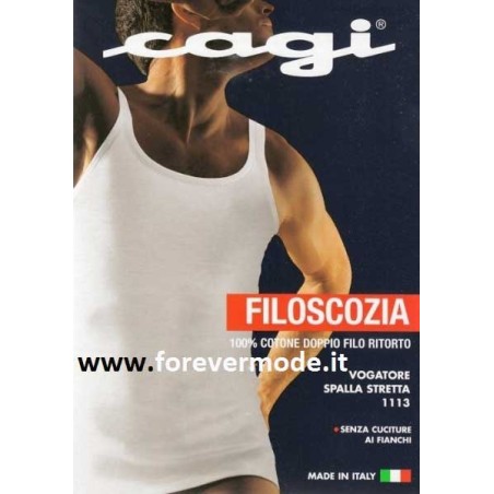 Canottiera vogatore uomo Cagi spalla stretta in filoscozia