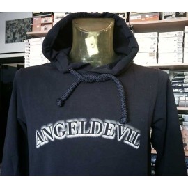 Felpa uomo Angel Devil con logo stampato, tasche e cappuccio
