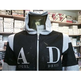 Giubbotto uomo Angel Devil, tessuto retato con logo ricamato