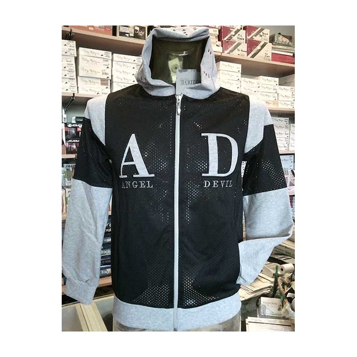 Giubbotto uomo Angel Devil, tessuto retato con logo ricamato