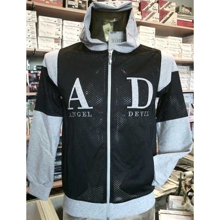 Giubbotto uomo Angel Devil, tessuto retato con logo ricamato