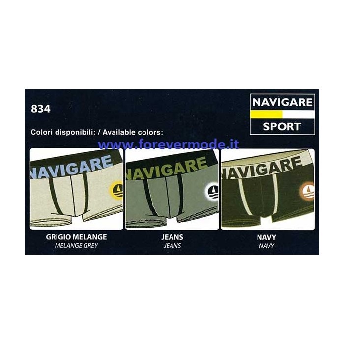 3 Boxer uomo Navigare in cotone con elastico logato e bande