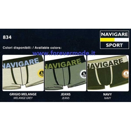 3 Boxer uomo Navigare in cotone con elastico logato e bande