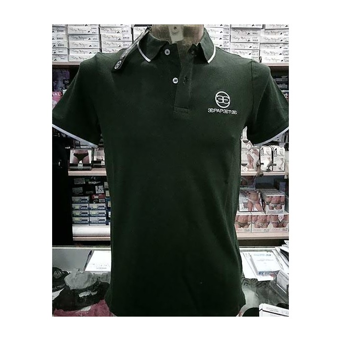 Polo uomo Papeete con logo ricamato e stampato sul collo