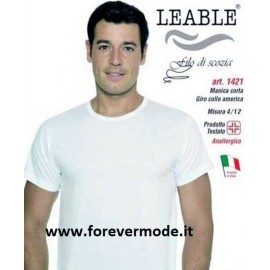 3 T-shirt uomo Leable manica corta a girocollo largo in leggero filoscozia