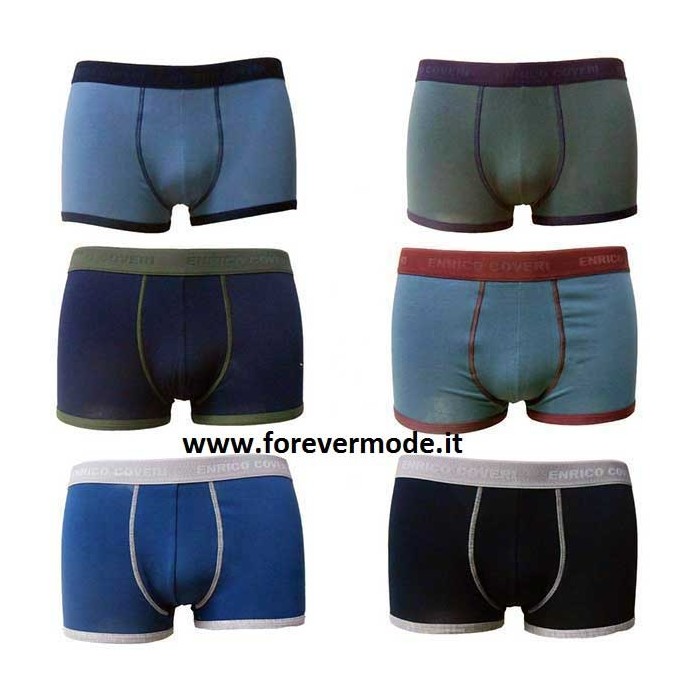 3 Boxer uomo Enrico Coveri con bande ed elastico loggato