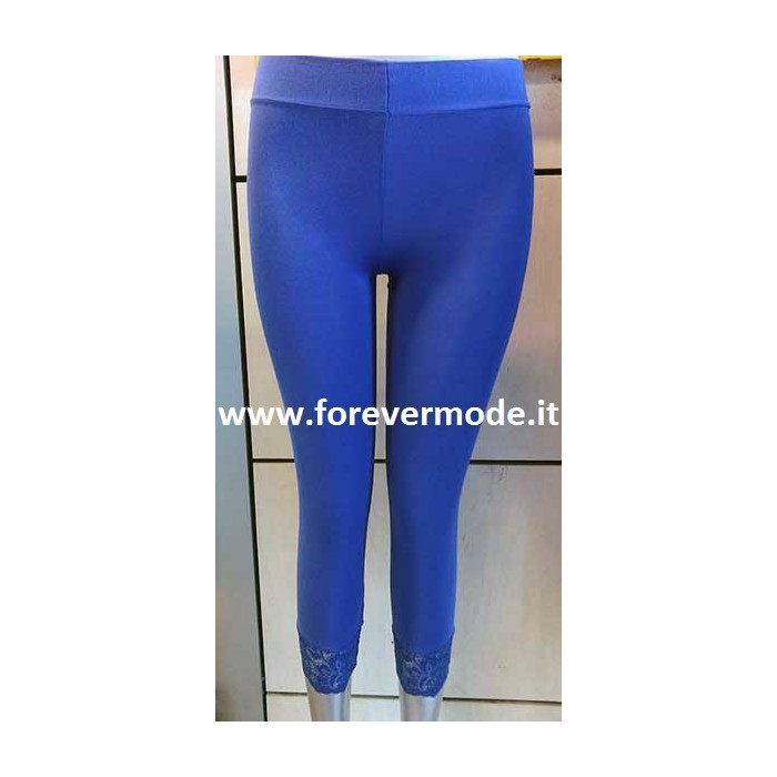 Leggings donna Tramonte lungo in morbida microfibra con bordo in pizzo