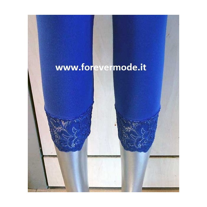 Leggings donna Tramonte lungo in morbida microfibra con bordo in pizzo