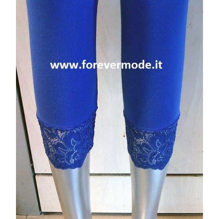 Leggings donna Tramonte lungo in morbida microfibra con bordo in pizzo