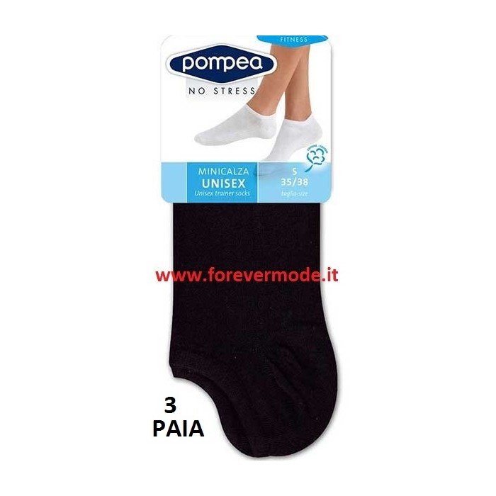 3 Paia Minicalze uomo Pompea in leggero cotone liscio