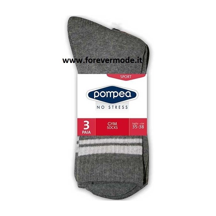 12 Paia Calze donna Pompea corte in morbida spugna con tallone alto Gym Socks