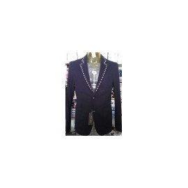 Giacca uomo Y.Two taglio slim in cotone con borchie e toppe 2