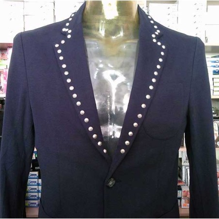 Giacca uomo Y.Two taglio slim in cotone con borchie e toppe