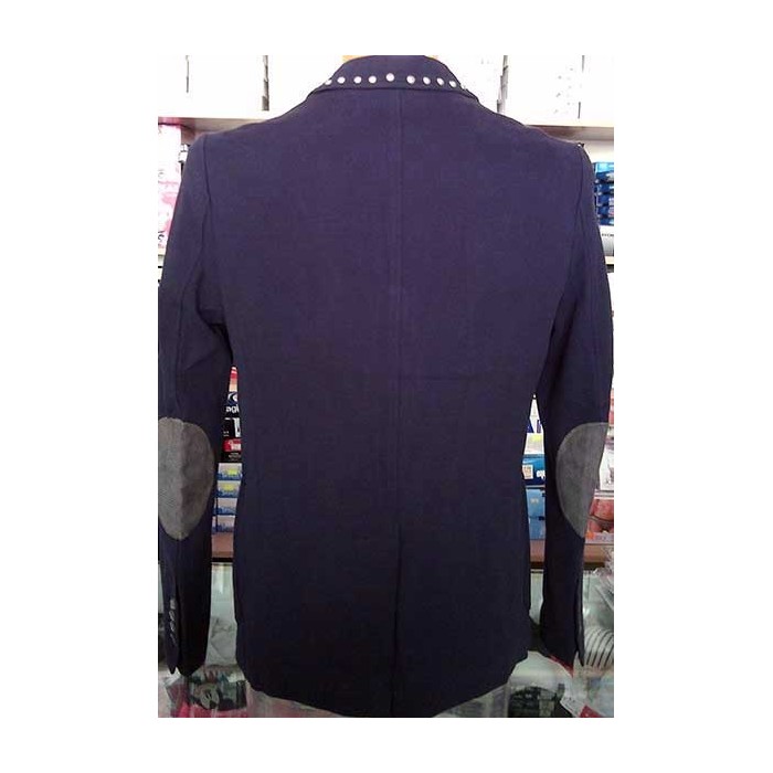 Giacca uomo Y.Two taglio slim in cotone con borchie e toppe