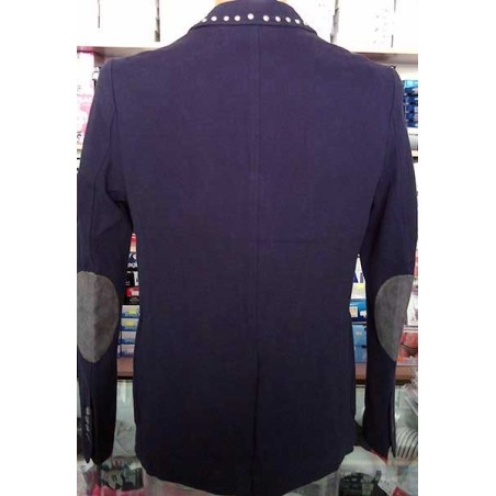 Giacca uomo Y.Two taglio slim in cotone con borchie e toppe