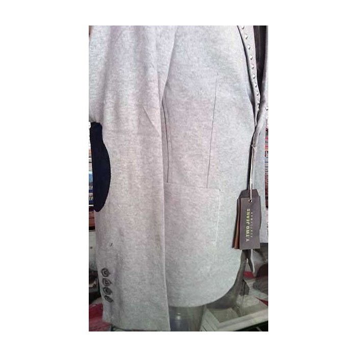 Giacca uomo Y.Two taglio slim in cotone con borchie e toppe