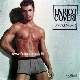 3 Boxer uomo Enrico Coveri in cotone con profilo in contrasto