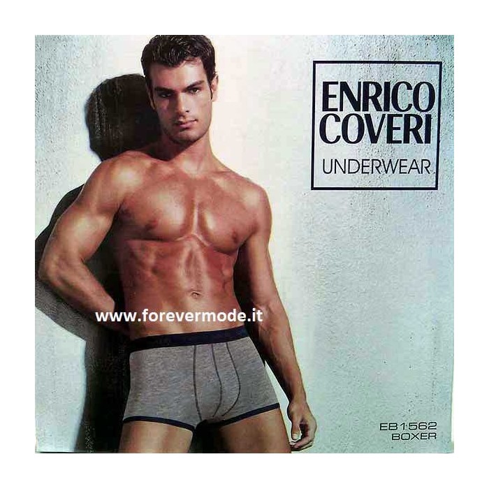3 Boxer uomo Enrico Coveri in cotone con profilo in contrasto