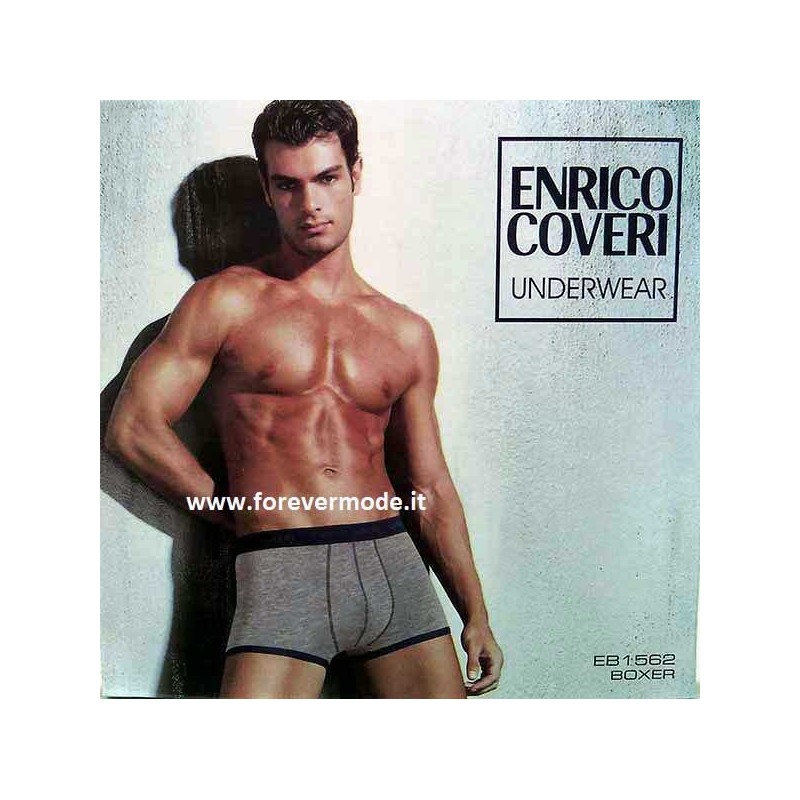 3 Boxer uomo Enrico Coveri in cotone con profilo in contrasto