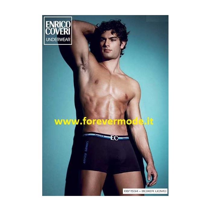 3 Boxer uomo Coveri in cotone con stampa logo, elastico esterno