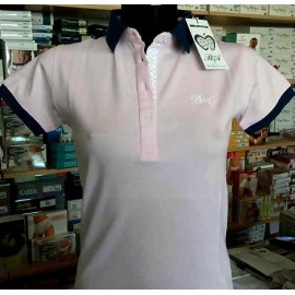 Polo donna Baci & Abbracci con logo ricamato e stampa sul collo