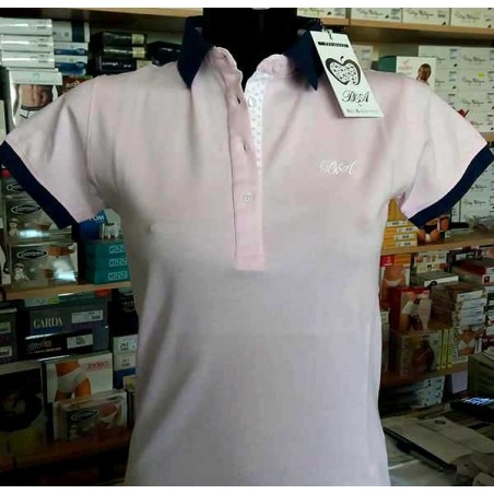 Polo donna Baci & Abbracci con logo ricamato e stampa sul collo