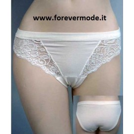 Slip donna Tramonte in leggero micro-modal con inserti in pizzo