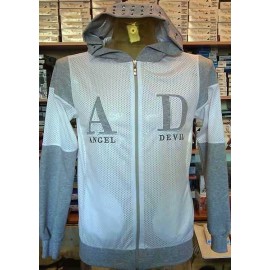 Giubbotto uomo Angel Devil, tessuto retato con logo ricamato