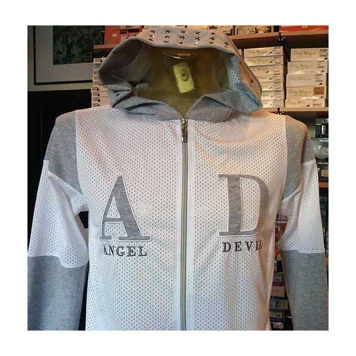 Giubbotto uomo Angel Devil, tessuto retato con logo ricamato