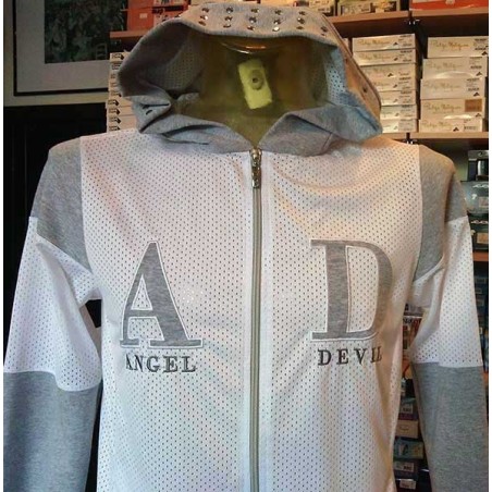 Giubbotto uomo Angel Devil, tessuto retato con logo ricamato