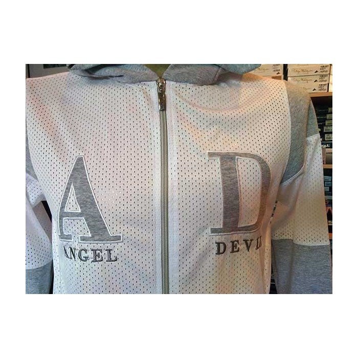 Giubbotto uomo Angel Devil, tessuto retato con logo ricamato