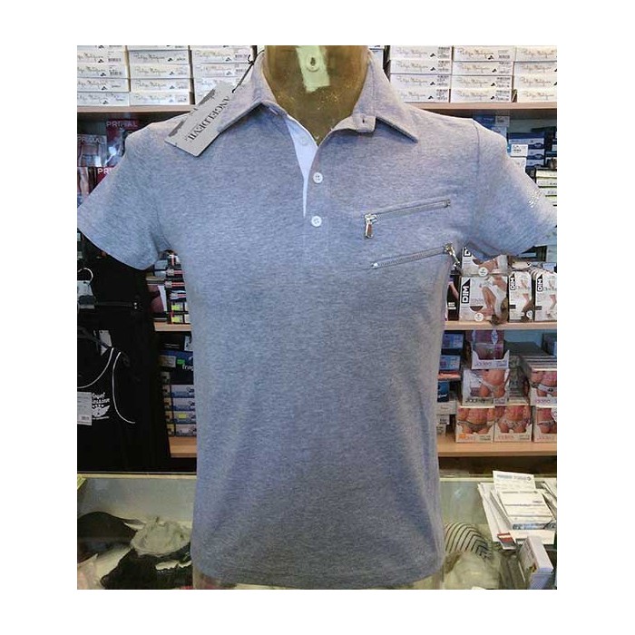 Polo uomo Angel Devil, doppio taschino con logo su manica