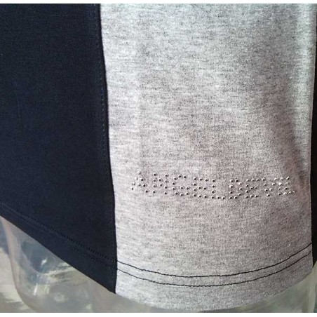 T-shirt uomo Angel Devil manica corta con scollo V in cotone con banda e borchiette