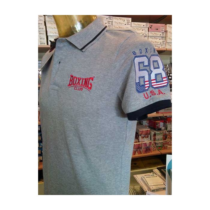Polo uomo Boxing Club con logo frontale, sulla spalla e collo