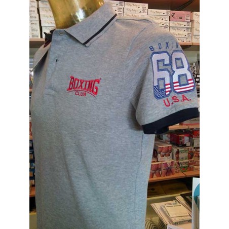 Polo uomo Boxing Club con logo frontale, sulla spalla e collo