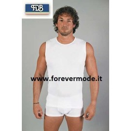 T-shirt maglia uomo FDB smanicata in cotone aderente girocollo