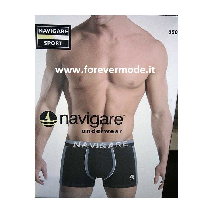 3 Boxer uomo Navigare in cotone elasticizzato con logo e bande