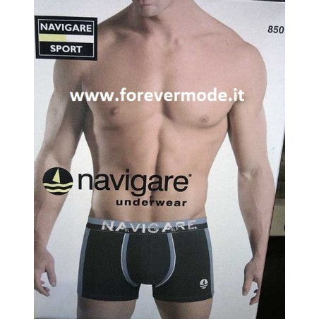 3 Boxer uomo Navigare in cotone elasticizzato con logo e bande