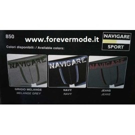 3 Boxer uomo Navigare in cotone elasticizzato con logo e bande 2